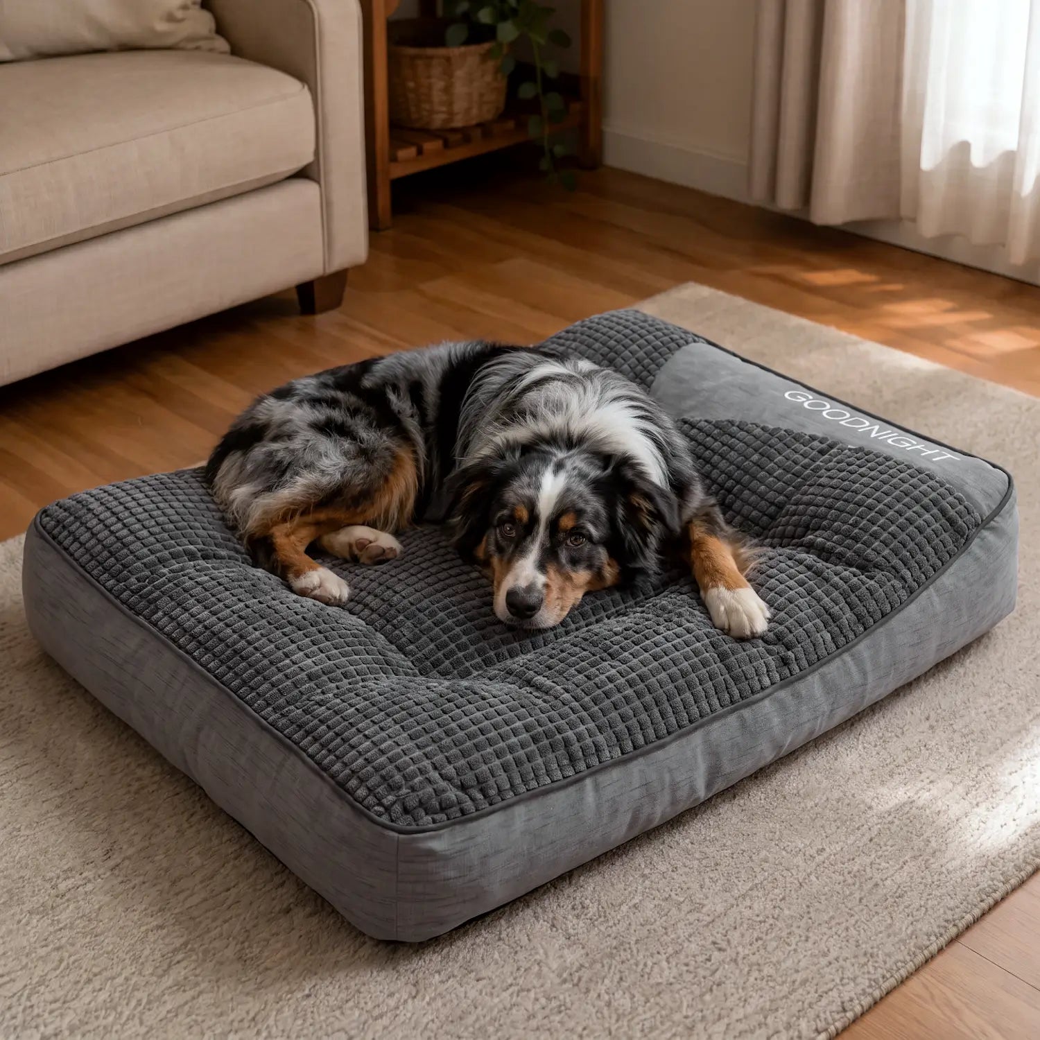 Large Scratch-Resistant Orthopedic Dog Cushion Bed