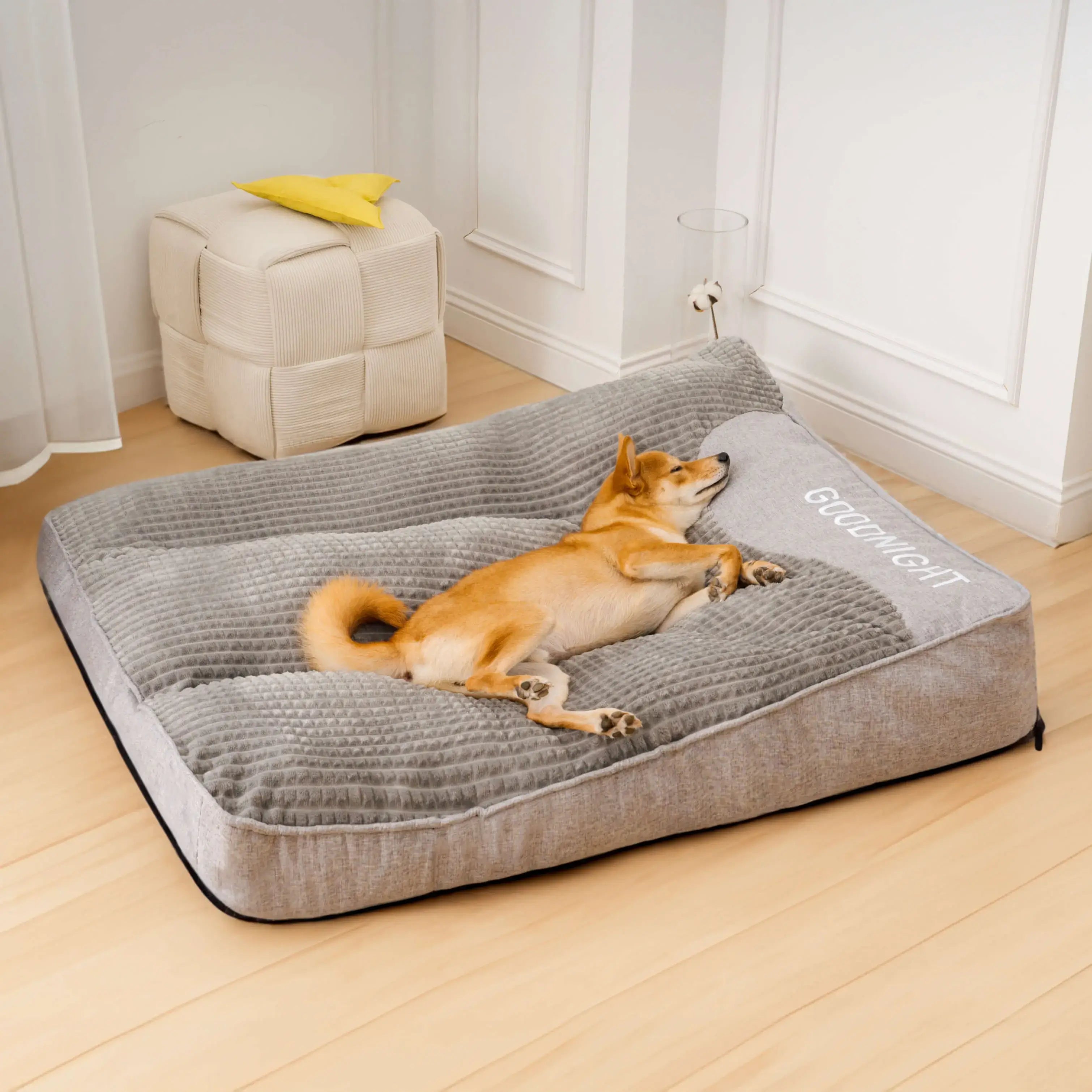 Large Scratch-Resistant Orthopedic Dog Cushion Bed